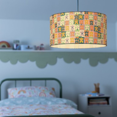 Floral lampshade 25cm easy fit - 25cm,