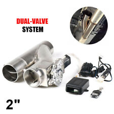 2" 51mm Electric Exhaust Dual Valve Downpipe Y Pipe + Wireless Remote