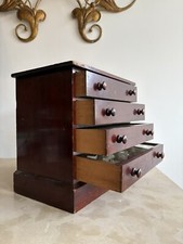 Antique Collectors 4 Drawer Chest, C1900 Butterflies and Mineral Specimens 30cm