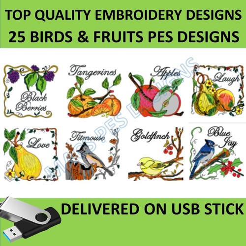 Birds fruit pes - 25, designs