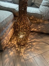 Large Boho Retro Rattan Indoor/conservatory Warm Light Floor Lamp