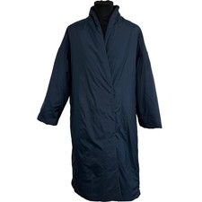 Mango Women's Water Repellent Long Coat Polyester Navy EU/USA Size M