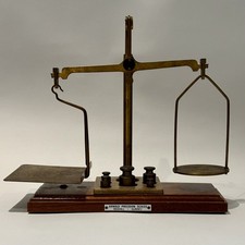Antique Edwardian Arnold Precision Postal Scales With Brass Weights