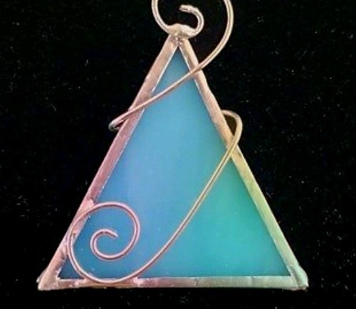 Blue pyramid stained glass - pyramid,