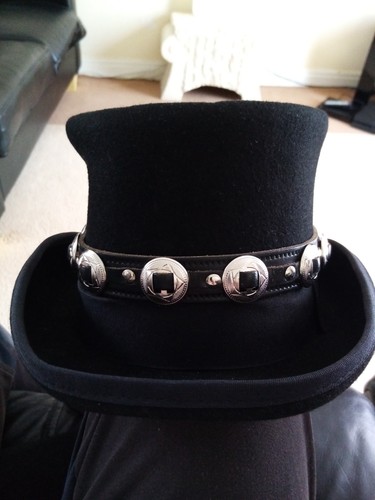 Top hat 59cms with leather - hat,
