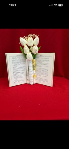 Handmade folded book vase - book,