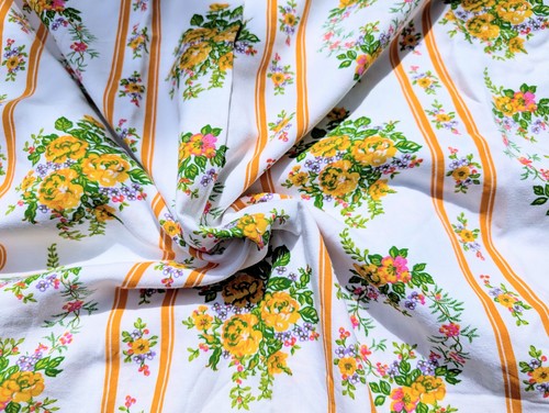 Vintage floral fabric 60s 70s - 60s,