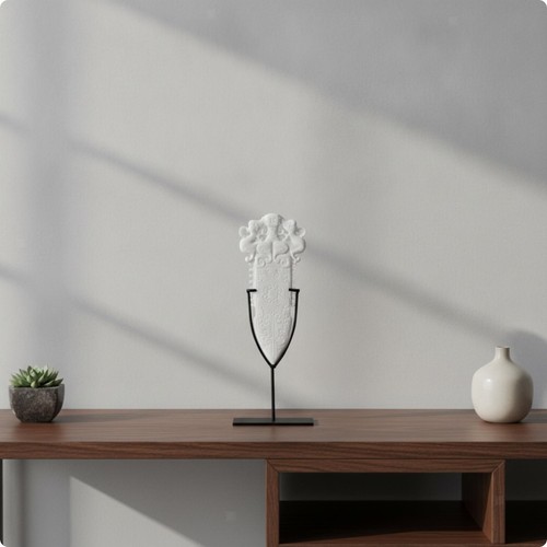 Resin ornament with metal - with,