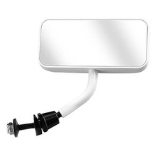 Racetech F1 Universal Side Mirror - Flat Glass Adjustable Stem White