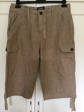 MANTARAY LONG LENGTH CARGO SHORTS SMART CASUAL 34” WAIST LINEN BLEND QUALITY