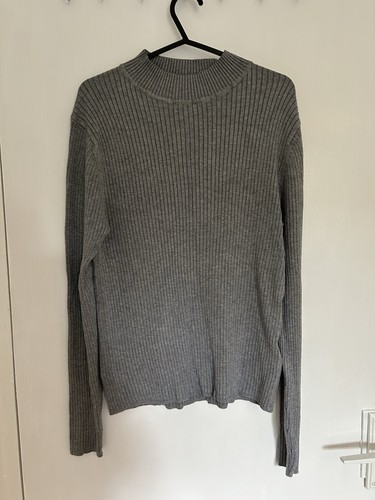 Grey ribbed long sleeve - , |