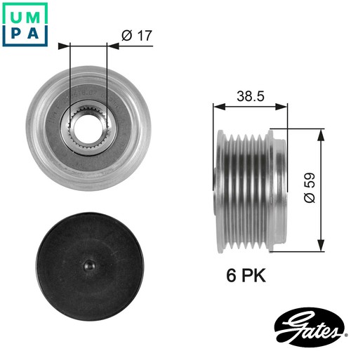 Alternator freewheel clutch - alternator,