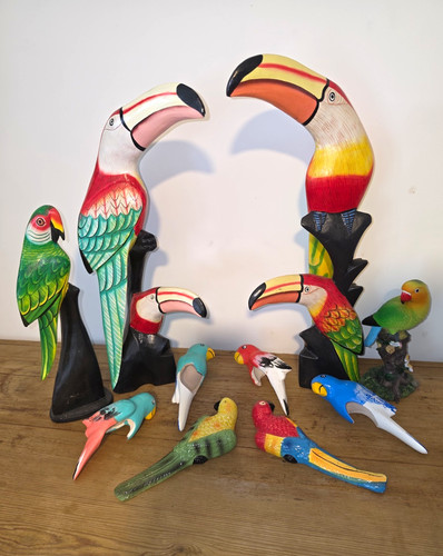 Hand painted wooden - wooden, bird