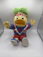 Vintage Edd the Duck 9" Window Sucker Plush Toy ~ 1990 Golden Bear BBC TV.