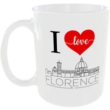 FLORENCE ITALY CITY SKYLINE I HEART MUG LOVE COFFEE TEA CUP GIFT HIM HER ITALIAN