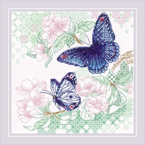 Riolis cross stitch blackwork - cross,