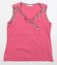 Evalinka Womens Pink Cotton Blend Tank Size M