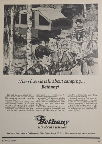 1970 print bethany - ad, tent