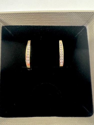 9ct yellow gold diamond - gold, huggie
