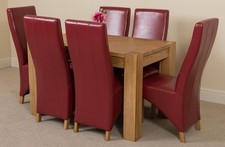 Solid Oak Dining Table & 6