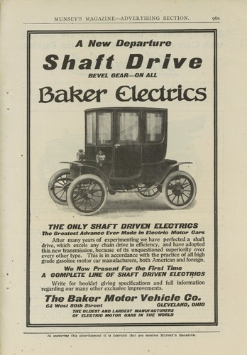 1909 baker electric - baker, ad