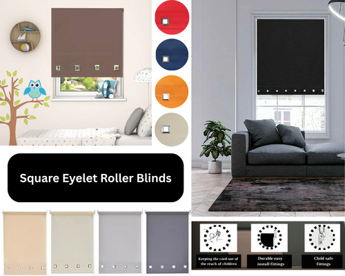 Square eyelet roller blind - eyelet,