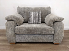 ARMCHAIR ScS Faith Grey Fleck Fabric Removable Cushions Zip-On Arm Pads