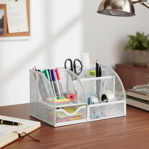 Metal mesh desk organiser - mesh,