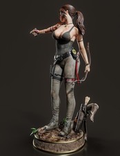 Painted Lara Croft Statue 1/4