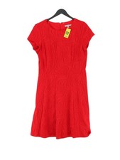 Sandra Darren A-Line Midi Dress UK10 in Red