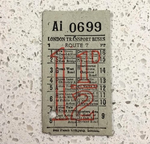 Old bus ticket london - bus,