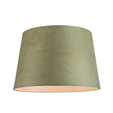 Olive Green Velvet 12 Inch Drum Lamp Shade with White Cotton Inner by Happy H...