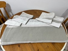 CLARISSA HULSE Super King Cotton Sateen Duvet Set.4 P'cases.Creams,Beige,White