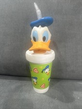 Donald Duck Drink Cup with Straw Disney Fun Tumbler Collectible Vintage