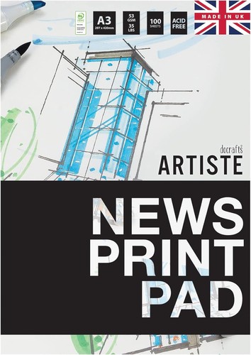 Artiste newsprint pad 53gsm - artiste,