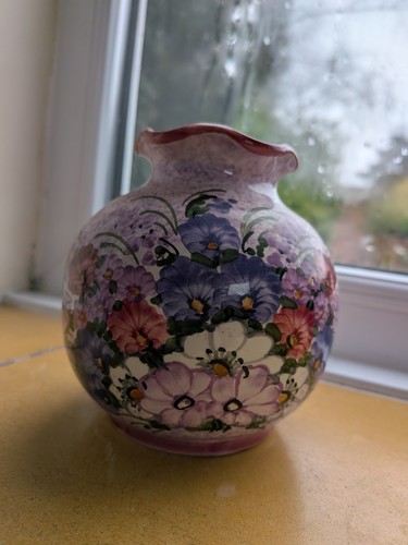 Hand painted floral - floral, vase