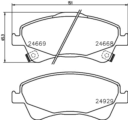 Front brake pad set - brake, disc