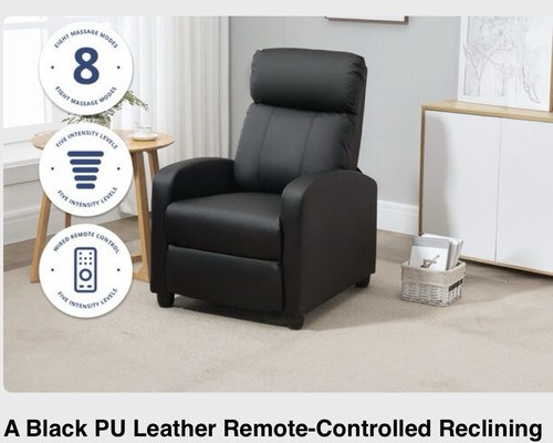 Black massage reclining chair - black,
