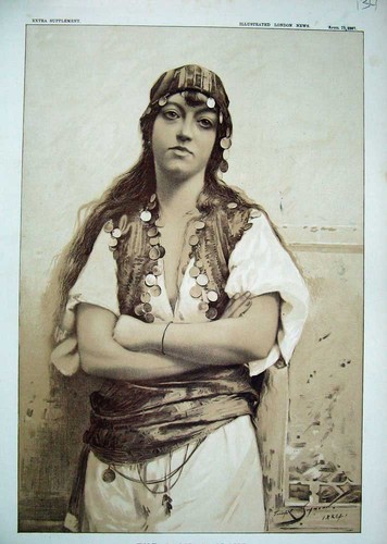 Original old antique print - antique,