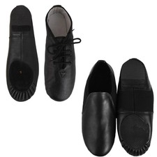 JAZZ DANCE SHOES SLIP ON Black Leather split Irish ballet leotard sole UNISEX 03