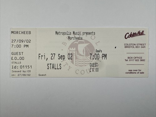 Morcheeba ticket original - ticket,