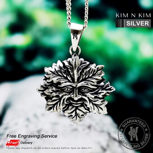 Green man pendant - green,