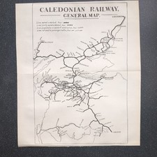 Original 1920 Railway Map of Caledonian Railway General Map