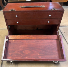 Vintage Hand Made Wooden Engineers Tool Box/ Cabinet With Drawers