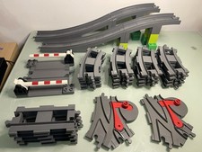 Duplo Dark Grey Train Tracks Bridge Level Crossing Switches
