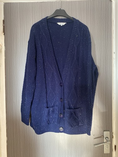 Peacocks navy cable knit - navy,