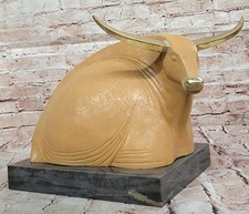 Bronze Resting Bull Statue -