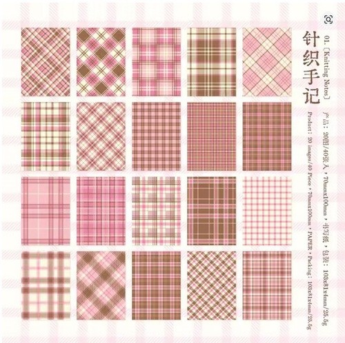 40pcs pastel plaid grid - 40pcs,