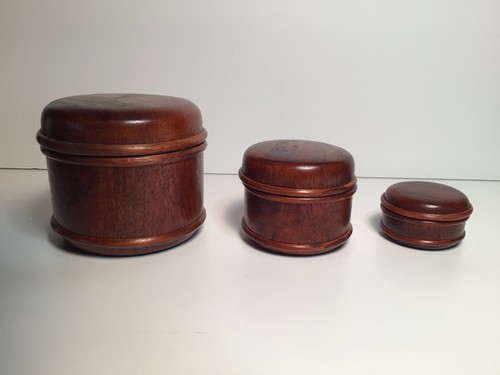 Vintage round wood nesting - 3,