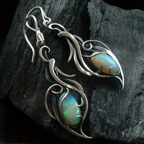 Bohemian opal dangle - opal, earrings